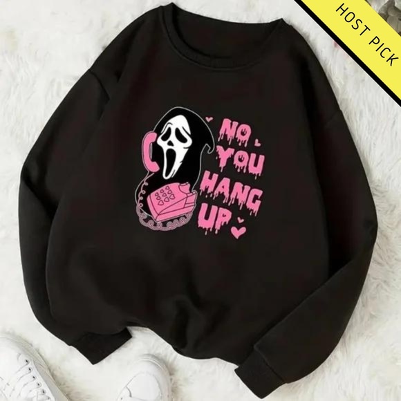 Halloween Tops - HP | “No You Hang Up” Scream Ghost Face Mask Sweatshirt